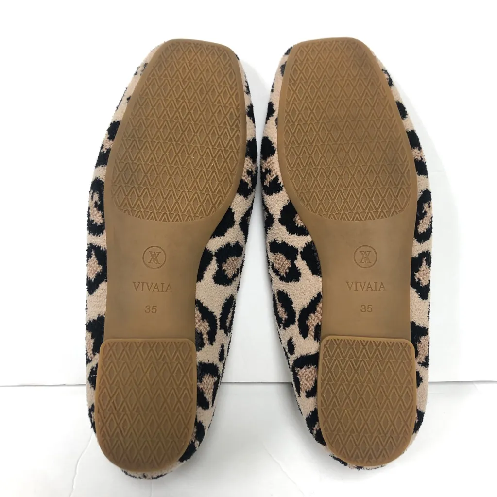 C Vivaia Terry Leopard Brown Camel Women Flat Loafers Size 5 (35 Euro) NWOB - Image 12