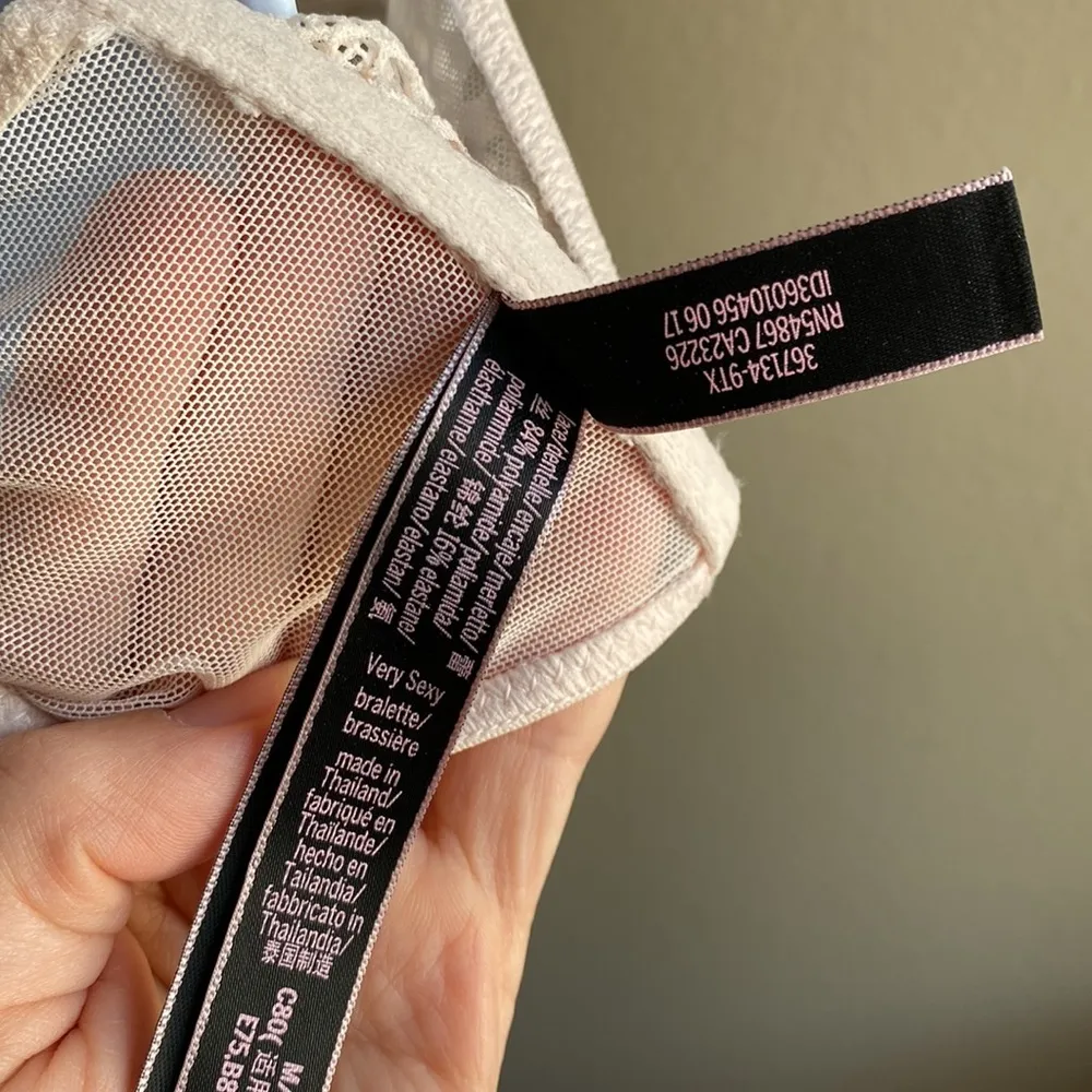 Victoria’s Secret Very Sexy sheer lace mesh blush champagne bralette medium - Image 6