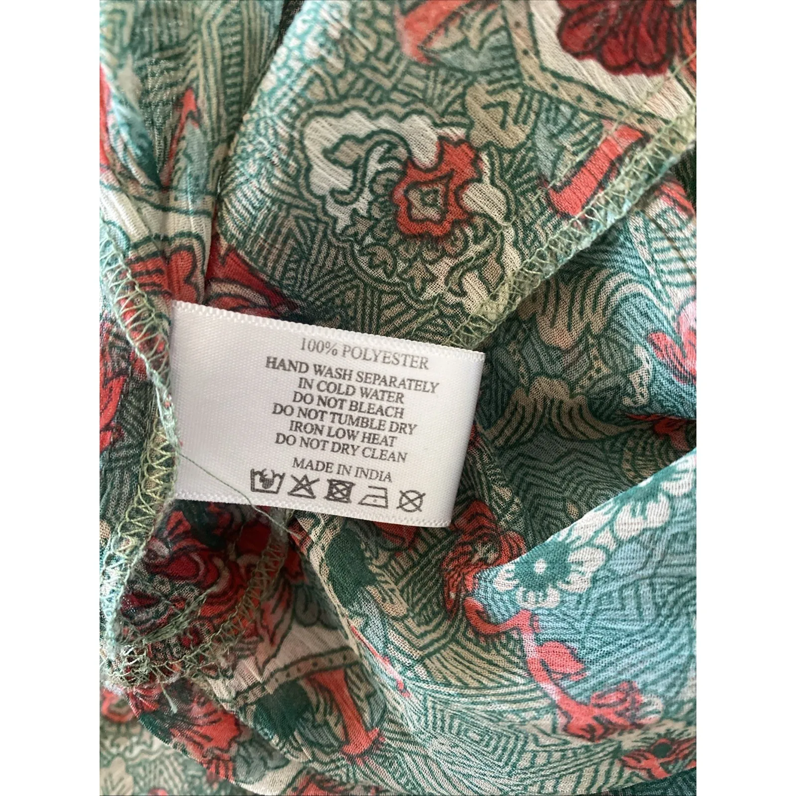 America & Beyond Womens Large Green Sheer Babydoll Maxi Dres Cottagecore Boho - Image 10