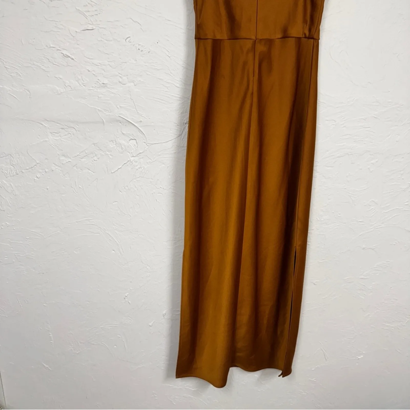 Sachin & Babi Golden Brown Satin Midi Dress Womens 6 Formal Prom Bridesmaid - Image 10