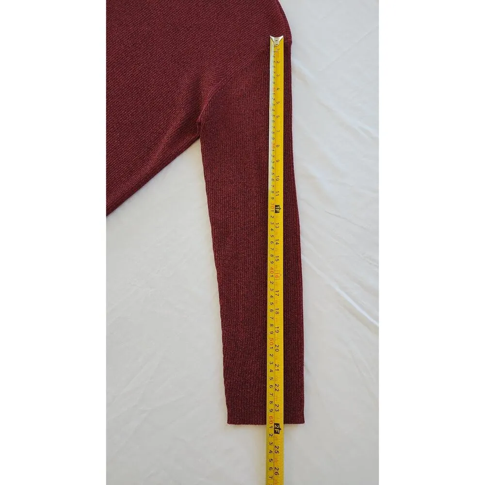 Preston & York  Sweater Mock Turtleneck Size XL in Red Metallic - Image 9