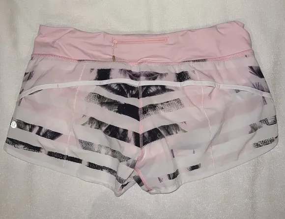 Speed Up 2.5 Inch Shorts Size 10 Black and Pink Palm Tree Print - Image 2