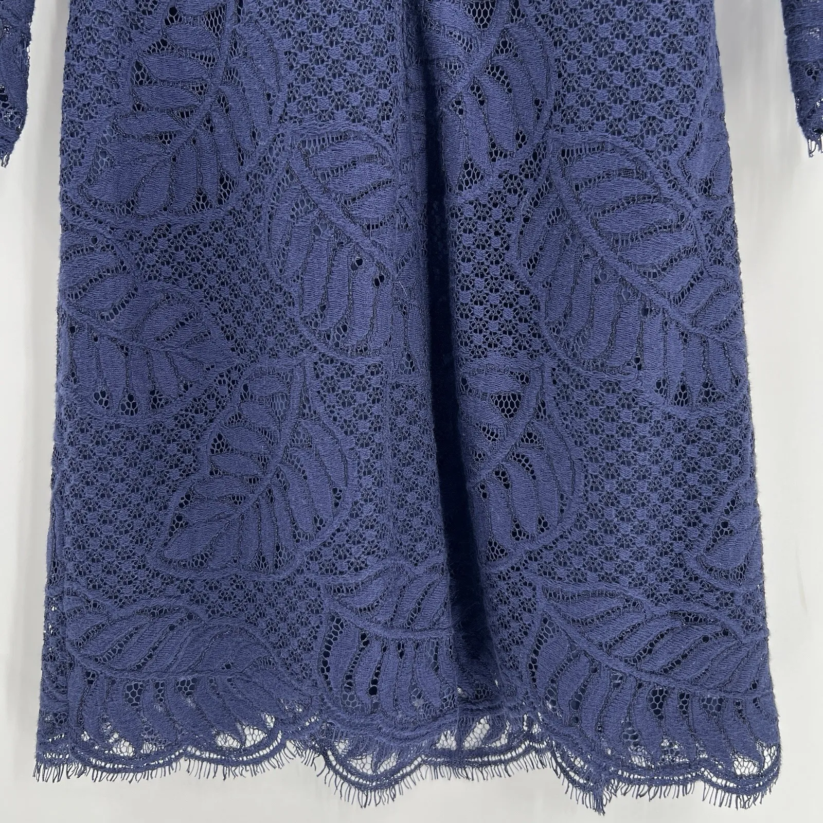 Lilly Pulitzer Rylee True Navy Palm Leaf Lace Shift Dress Size 4 Coastal Beach - Image 8