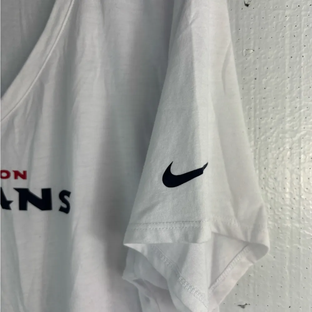 Nike XXL Houston Texans V-Neck White Short Sleeve Tee Athletic Wear - Image 3