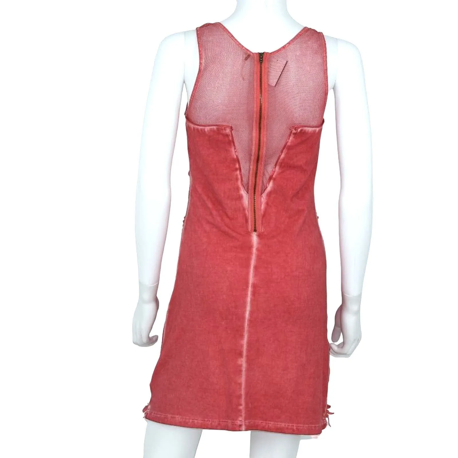 Free People Pink Mesh Beaded Boho Butterfly V Neck Mini Dress Size Small - Image 3