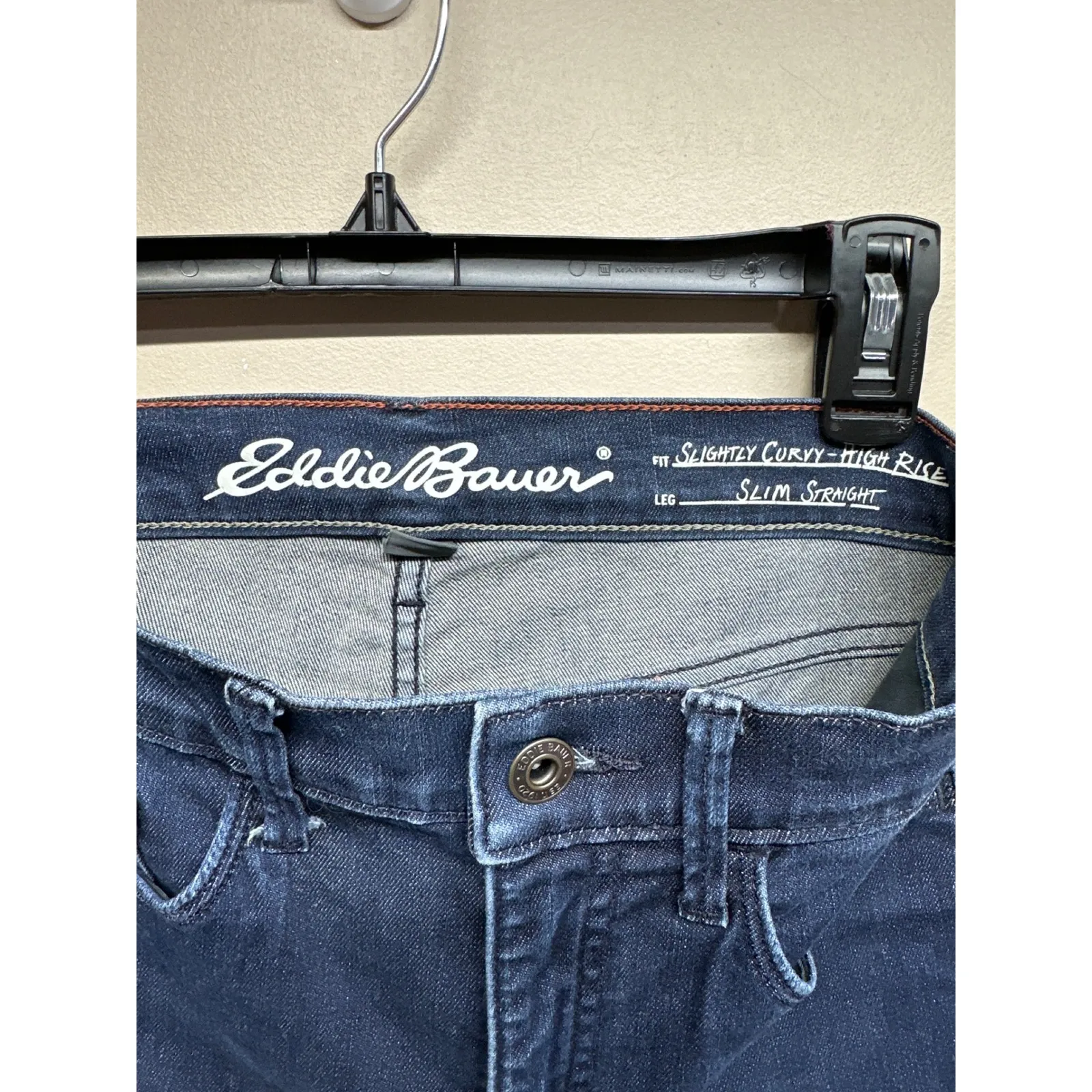 Eddie Bauer Womens Slim Straight Jeans Dark Wash High Rise Size 2 Cotton Blend - Image 3