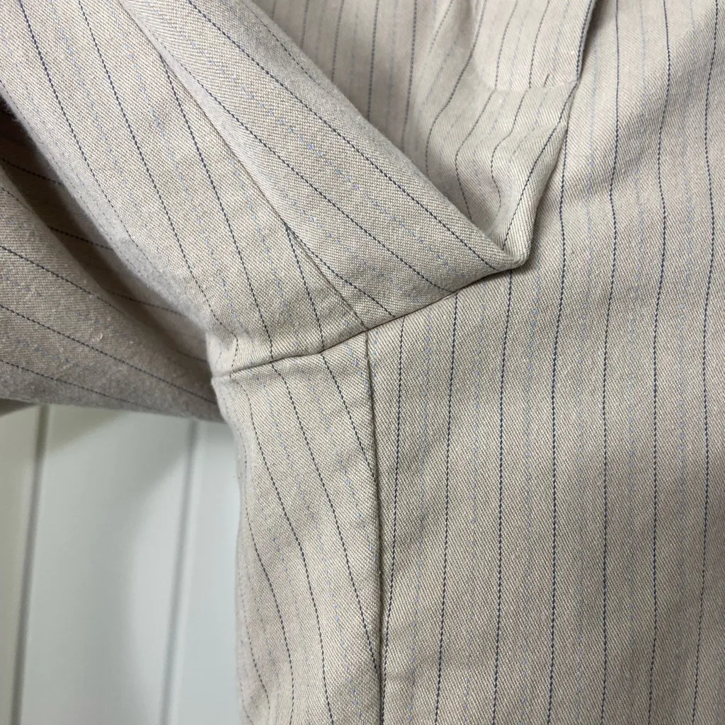 EUC Vintage Studio Y women’s tan striped‎ wide leg pocket stretch pants 11/12 - Image 3