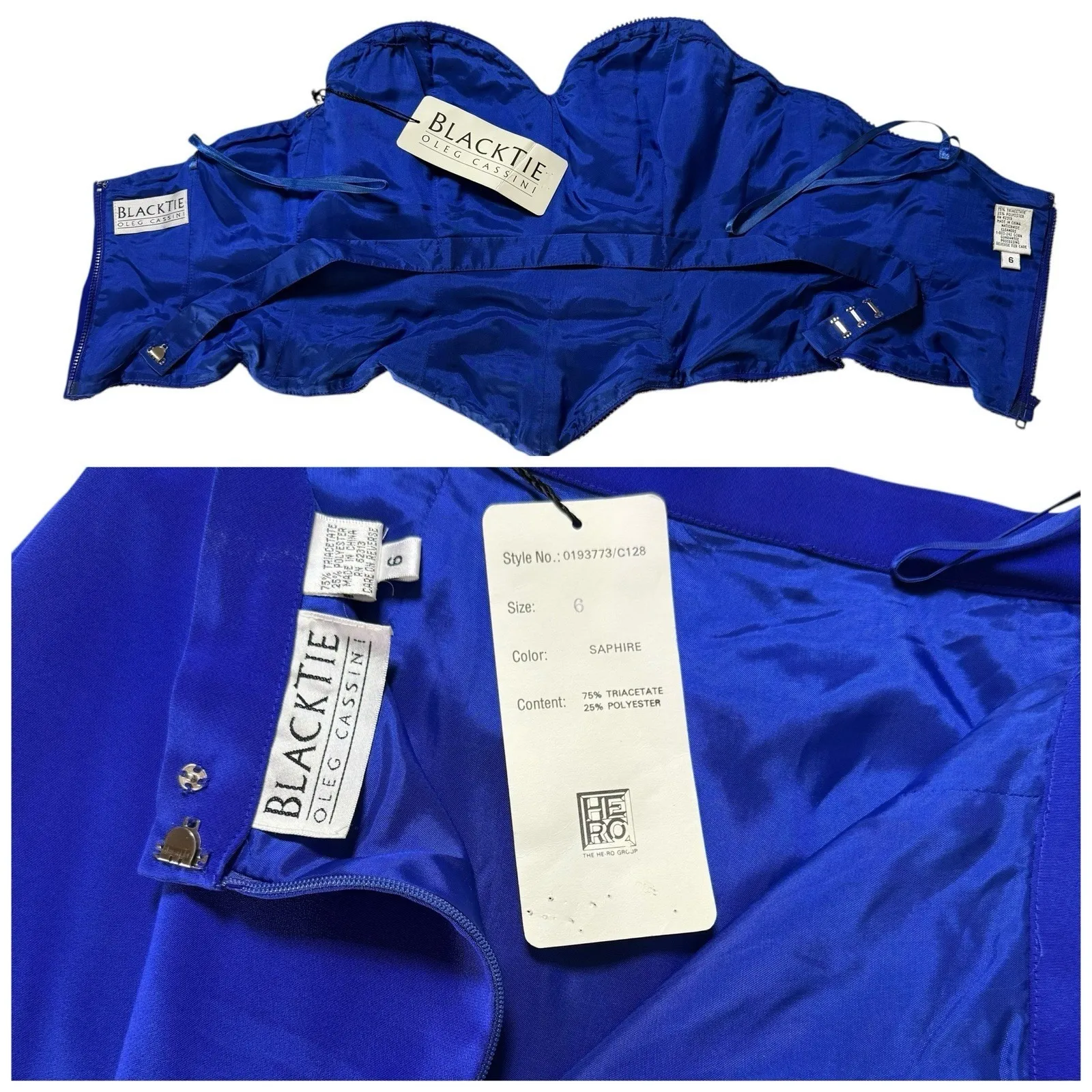 NWT Vintage 80s Oleg Cassini Black Tie 6 Skirt Corset Jacket Beaded Eveningwear‎ - Image 8