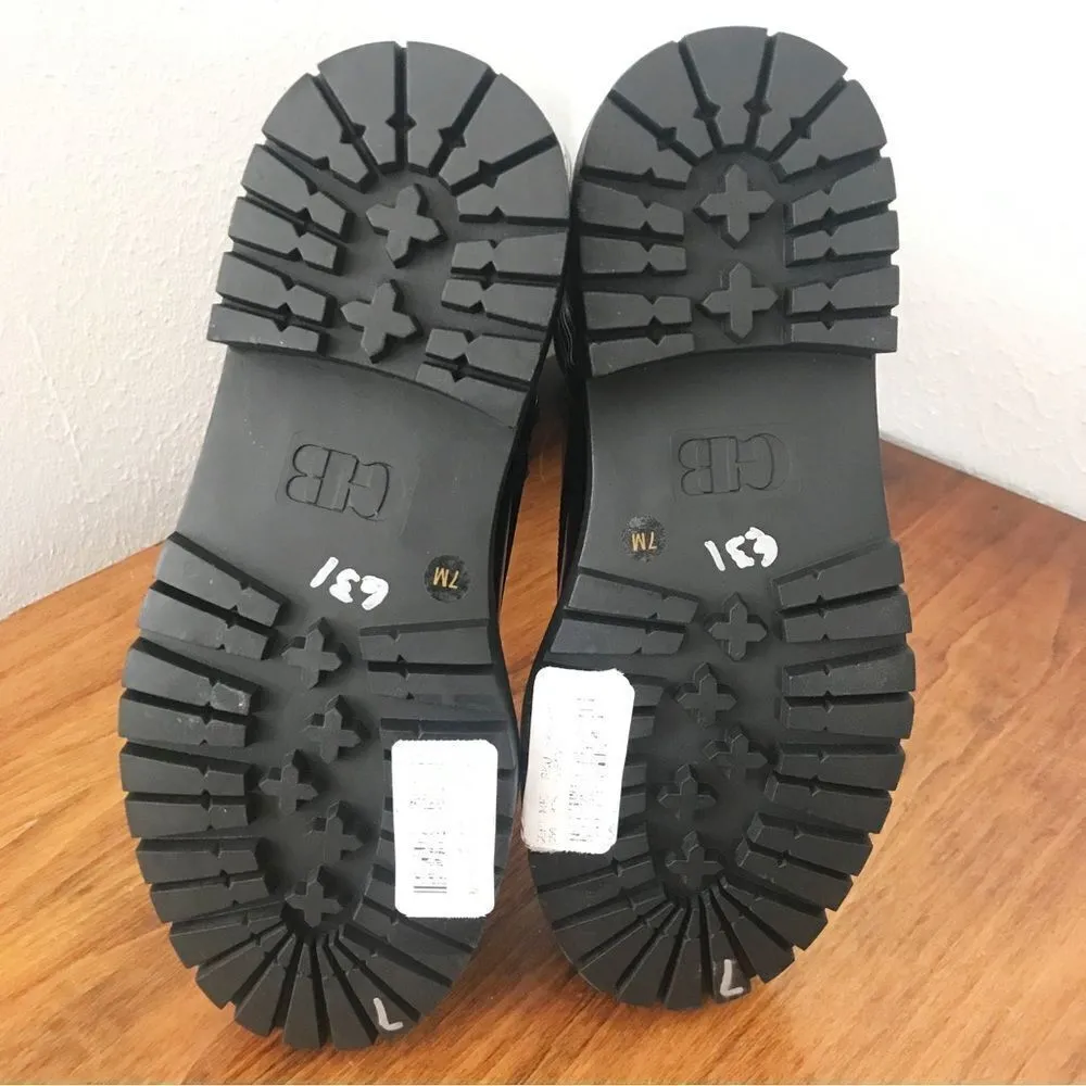 GIANNI BINI Skyscraper Lace Up Lug Sole Platform Tall Boot Patent Leather Size 7 - Image 9