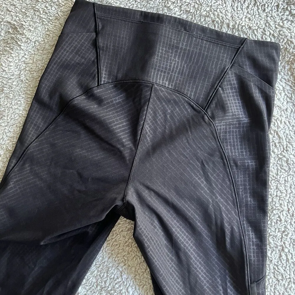 Lululemon Leggings Size 6 Black Emboss W5DAZS Mesh High-Rise Run Tight 25" - Image 5