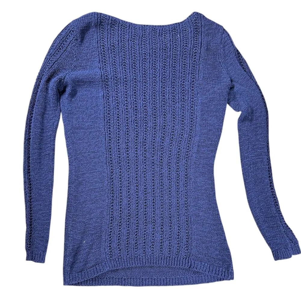 Rachel Zoe Navy Open Knit Sweater Size Small - Image 4