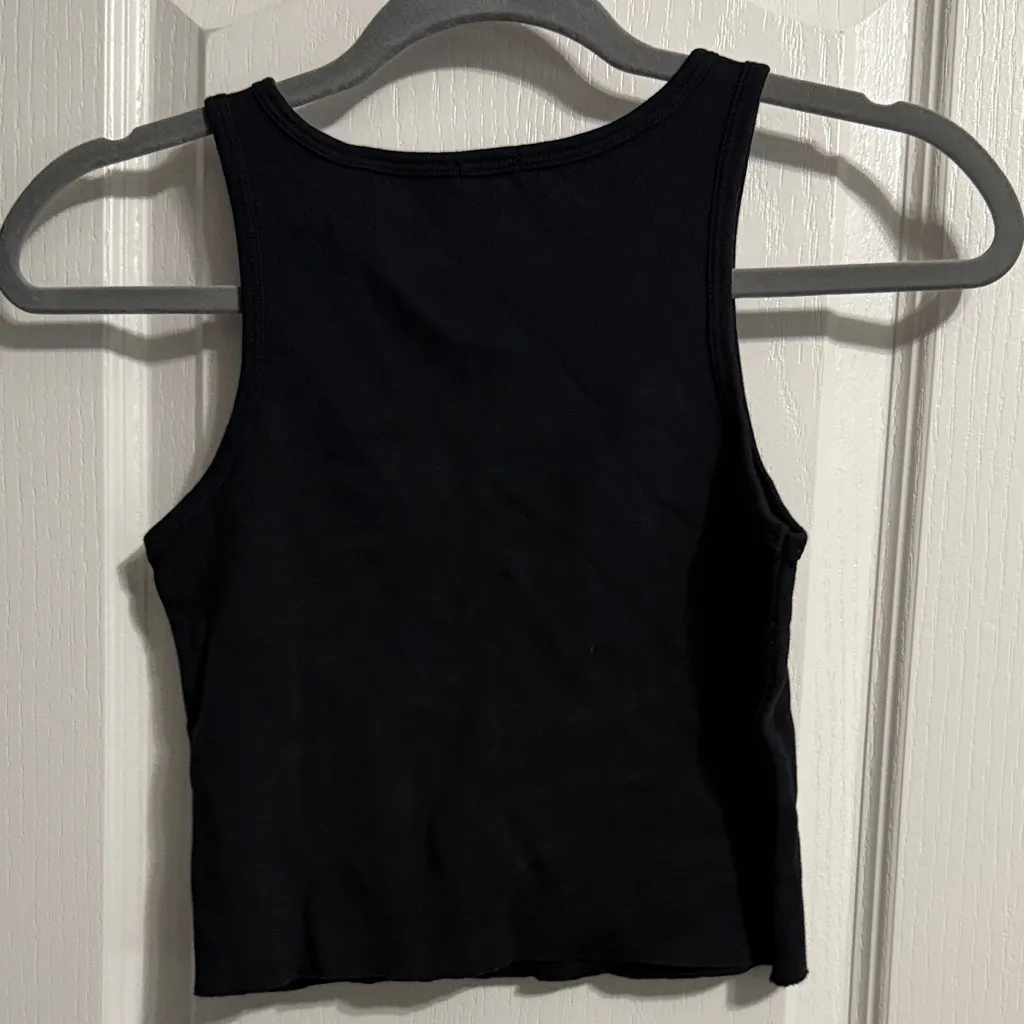 John Galt 💖  Black Cut Off Tank Top with Red Devil Embroidery - Image 3