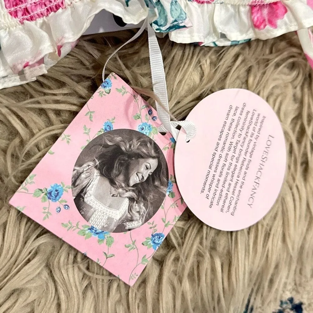 NWT loveshackfancy x target collab tiered floral spaghetti strap dress size XL - Image 2