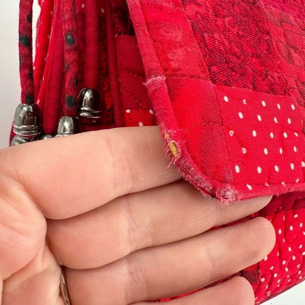 Donna Sharp Floral Polka Dot Leopard Red‎ Adjustable Crossbody Purse Bag Red - Image 7