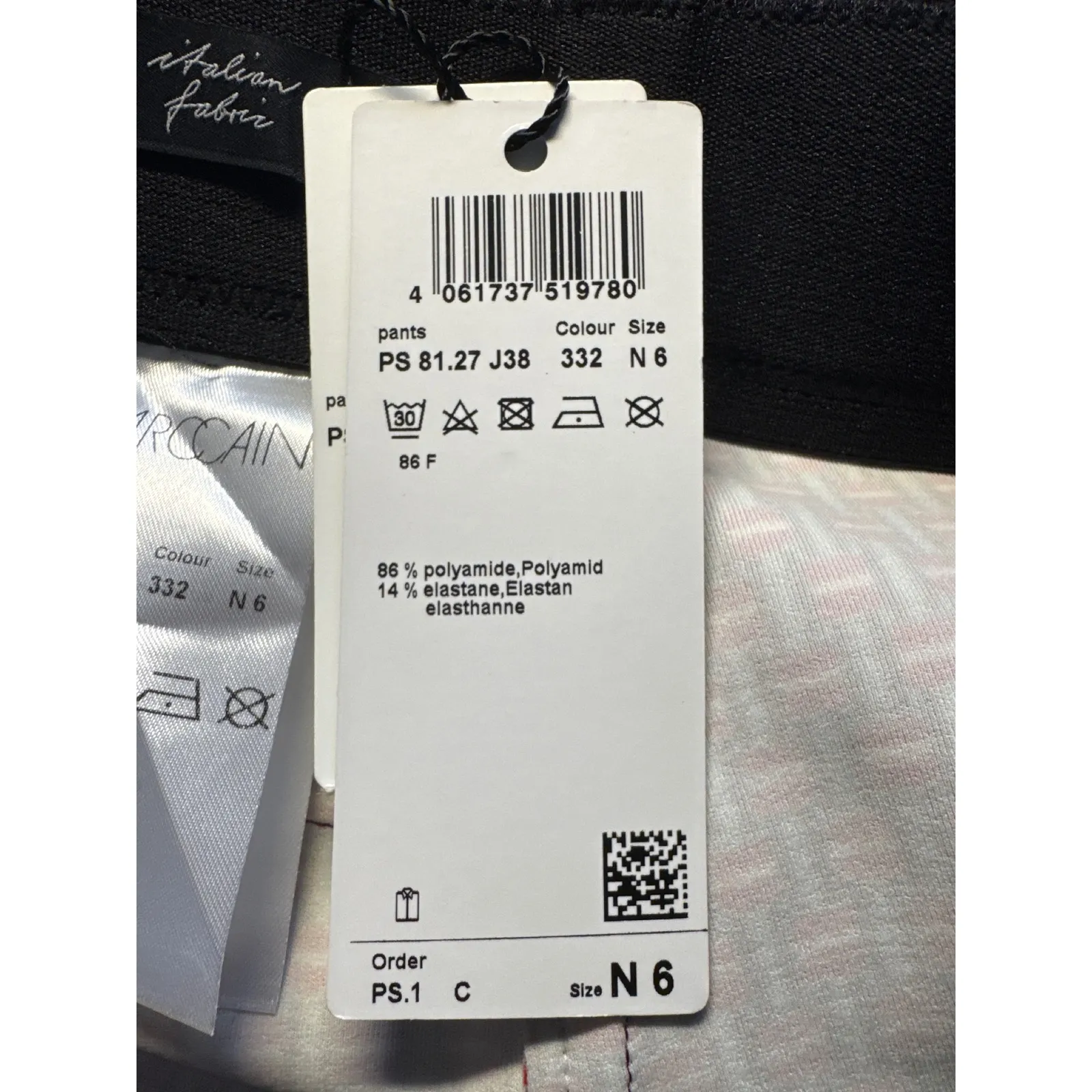 Marc Cain Sports Patterned Cropped Pants Black Red Geometric Italian Fabric N 6 Size 12 - Image 4