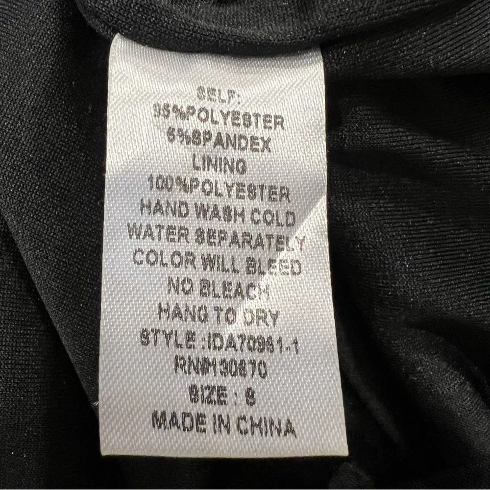 INA Women's Black Stretch Lace Fitted Sheath Dress w/Double Bell Sleeves-Size S - Image 11