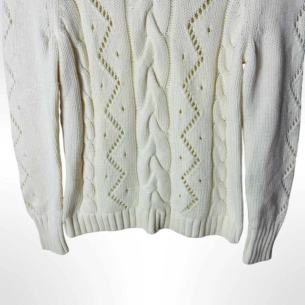 Talbots Cable Knit Sweater Ivory Small NWT
Coastal Fisherman Preppy Cottage - Image 4