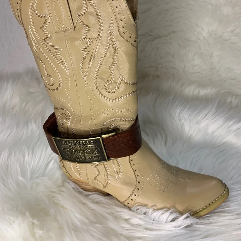 Handmade Women Removable Boot Band. One Size Boot Cuff Brown - Image 6