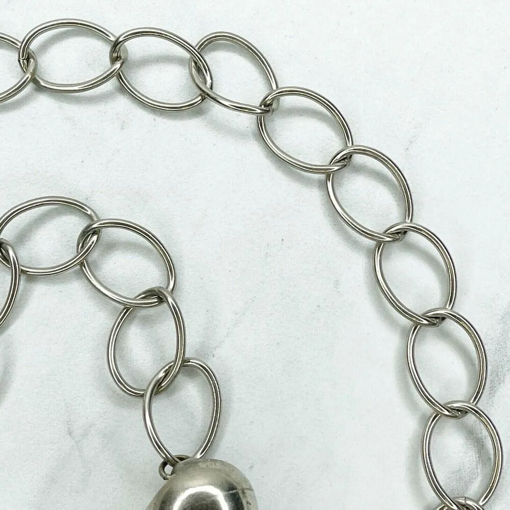 Silver Tone Simple Ball Charm Metal Chain Link Belt Extra Small/Small (XS/S) ✨ - Image 5