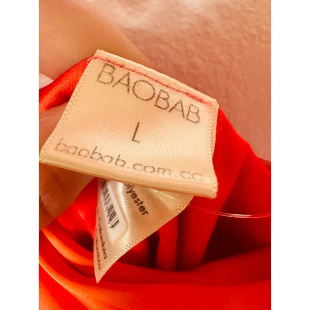 BAOBAB Orange Pink Purple Satin Shift Open Back One Shoulder Ombre Ari Gown L Size L - Image 14