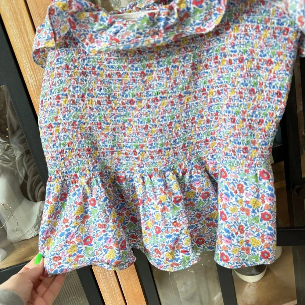 J.CREW x Liberty London Smocked Ruffle Top Favourite Flowers print tank blouse - Image 6