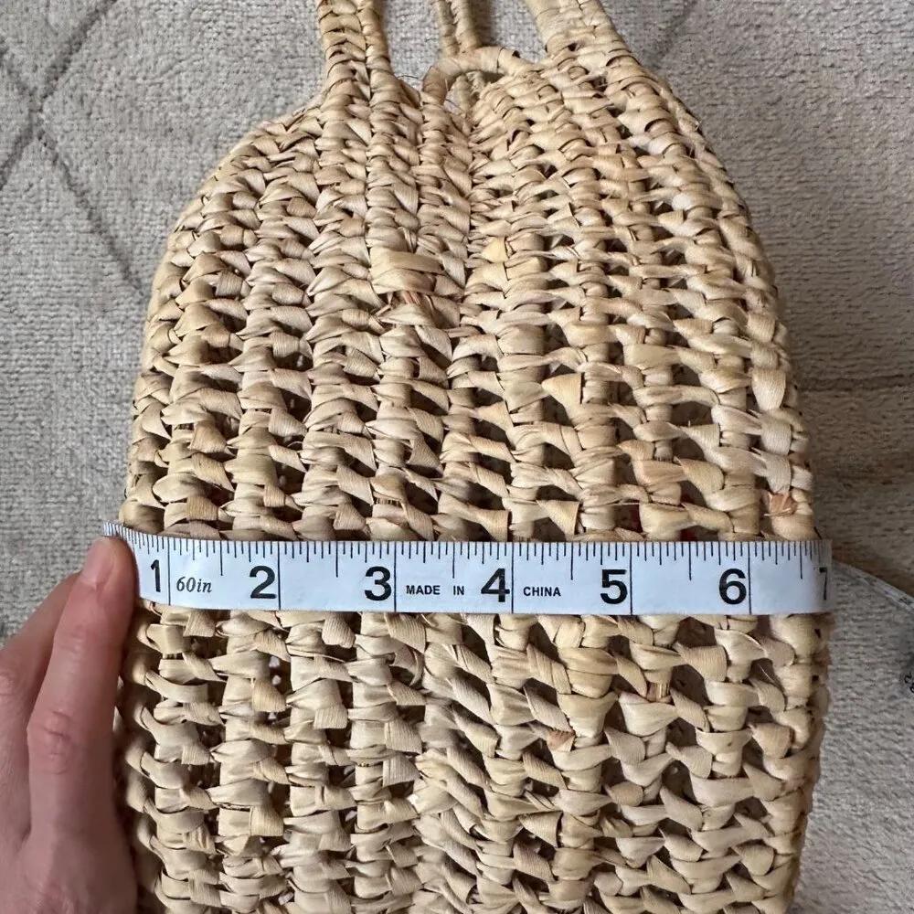 Circlular Straw Beach Shoulder Tote Bag - Image 6