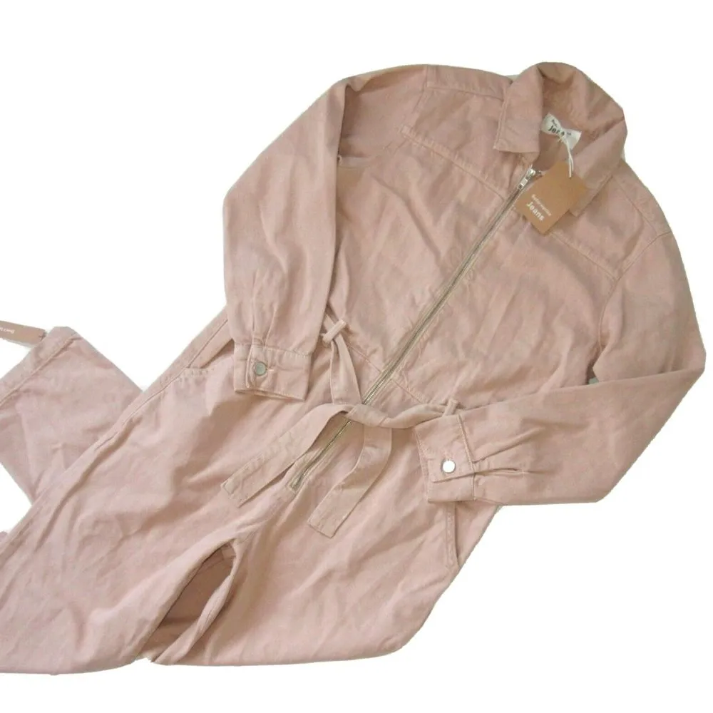 NWT Reformation Ricky Boiler Jumpsuit in Dusty Rose Denim Crop Zip Coverall 4 - Image 2