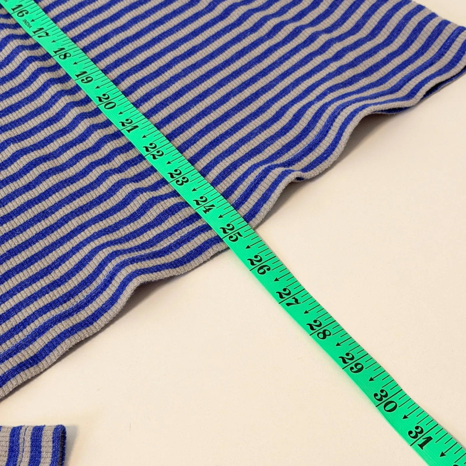 Hollister California Striped Thermal Henley Shirt Sz XL Top Womens Blue Gray - Image 6