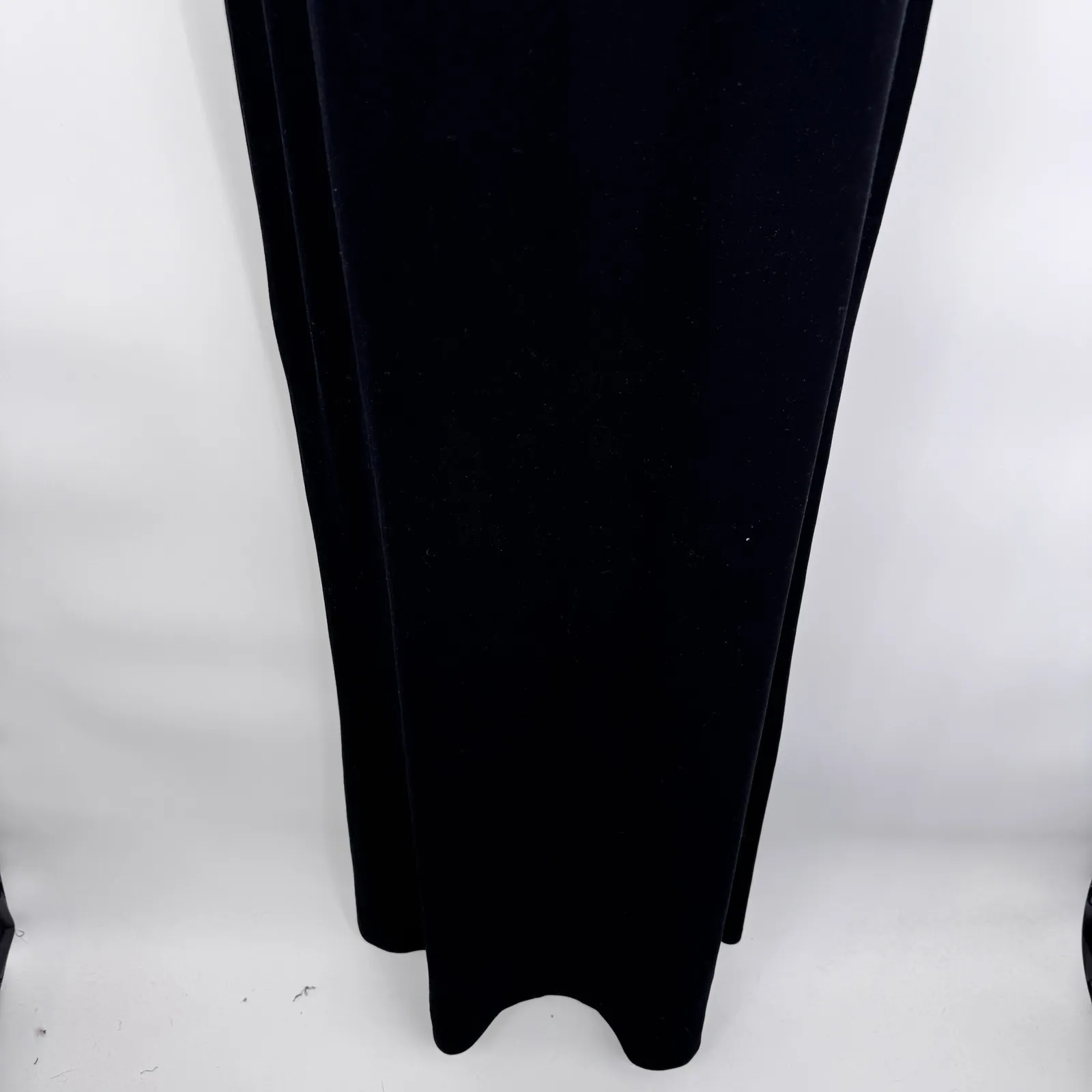 Vintage Y2K Cachet Black‎ Velvet Gold Embroidered Fairy Halter Formal Dress Sz 6 Black - Image 3