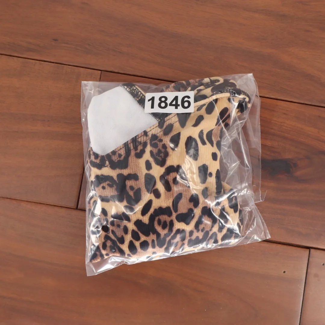 Designer Bikini Bottoms Leopard Print Low Rise V Cut Swimwear Size US 8 - Image 6