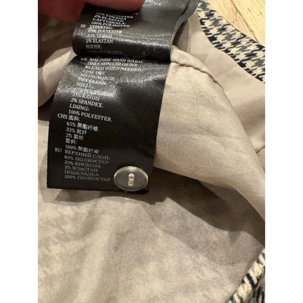 Monki Womens Size XS Houndstooth Side Zip Lined Academia Office Sexy Mini‎ Skirt - Image 4