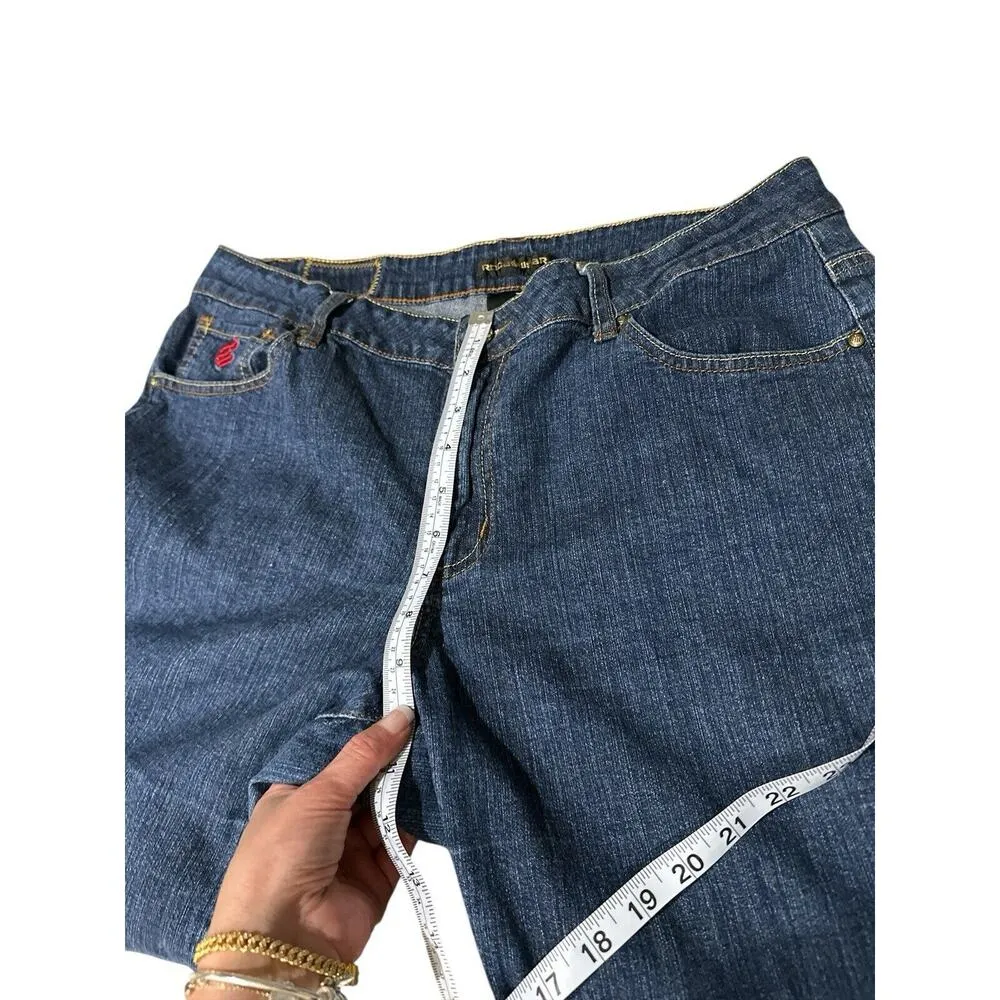 Rocawear Womens Blue Denim Dark Wash Straight Fit Jeans Size 18 - Image 8