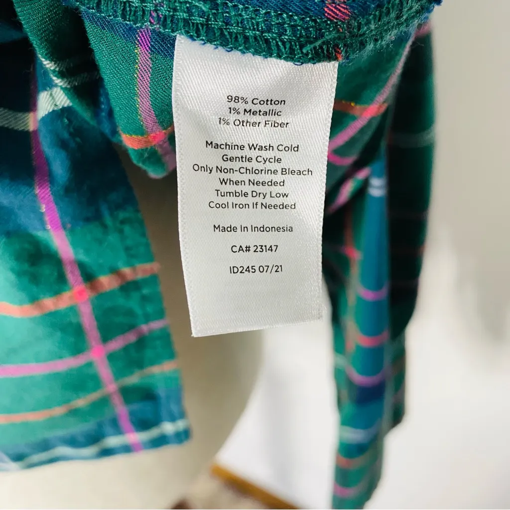 TALBOTS Christmas Plaid Shirt - Image 8