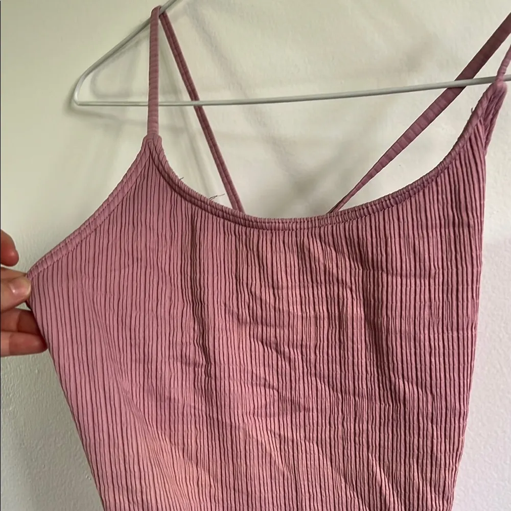 Roxy Dusty Rose Ribbed Swimsuit - Image 2