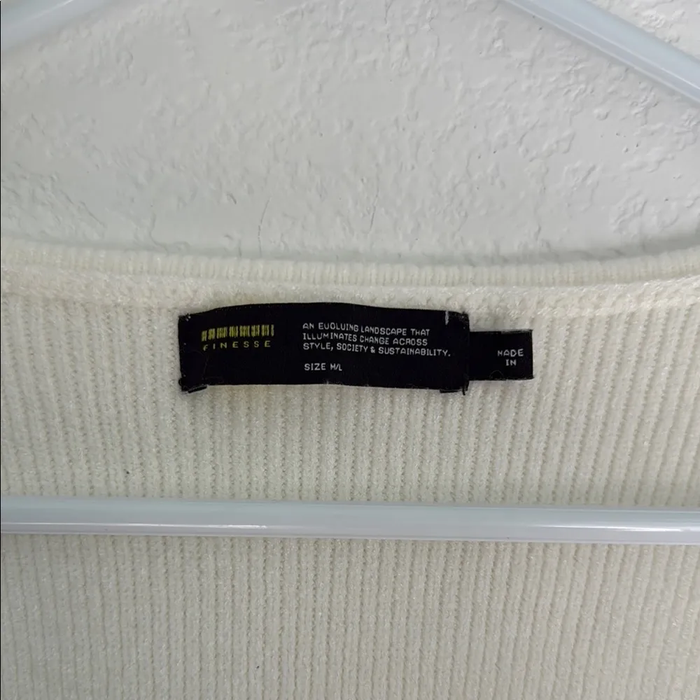 Finesse Cream Fitted Embellished Long Sleeve Blouse - Image 2