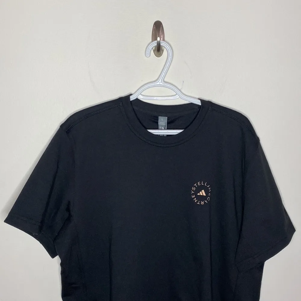 Adidas by Stella McCartney black cotton tee with a side slit Size XS - Image 5