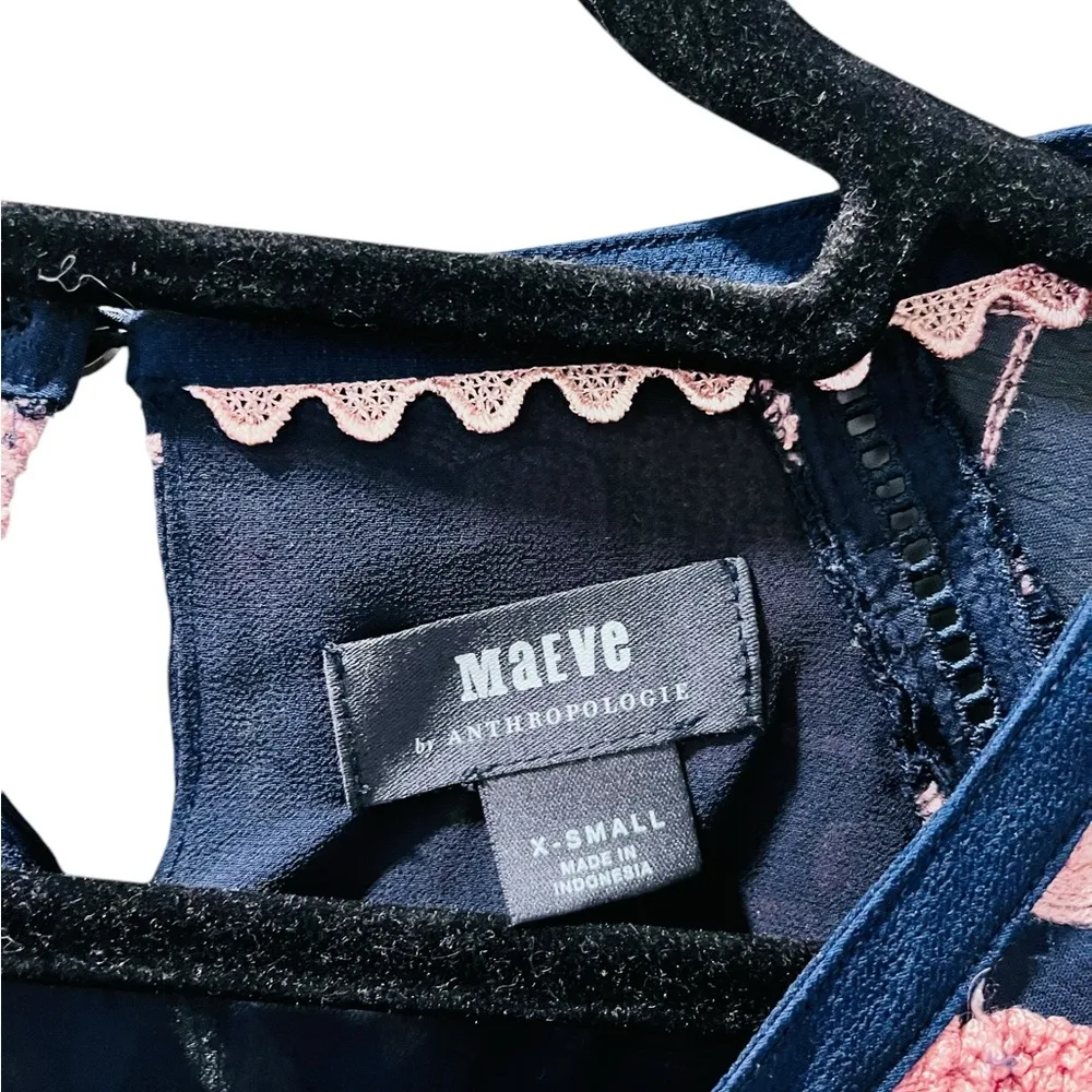 Anthropologie Maeve Size XS Franca Embroidered Floral Textured Blouse Top Women - Image 5