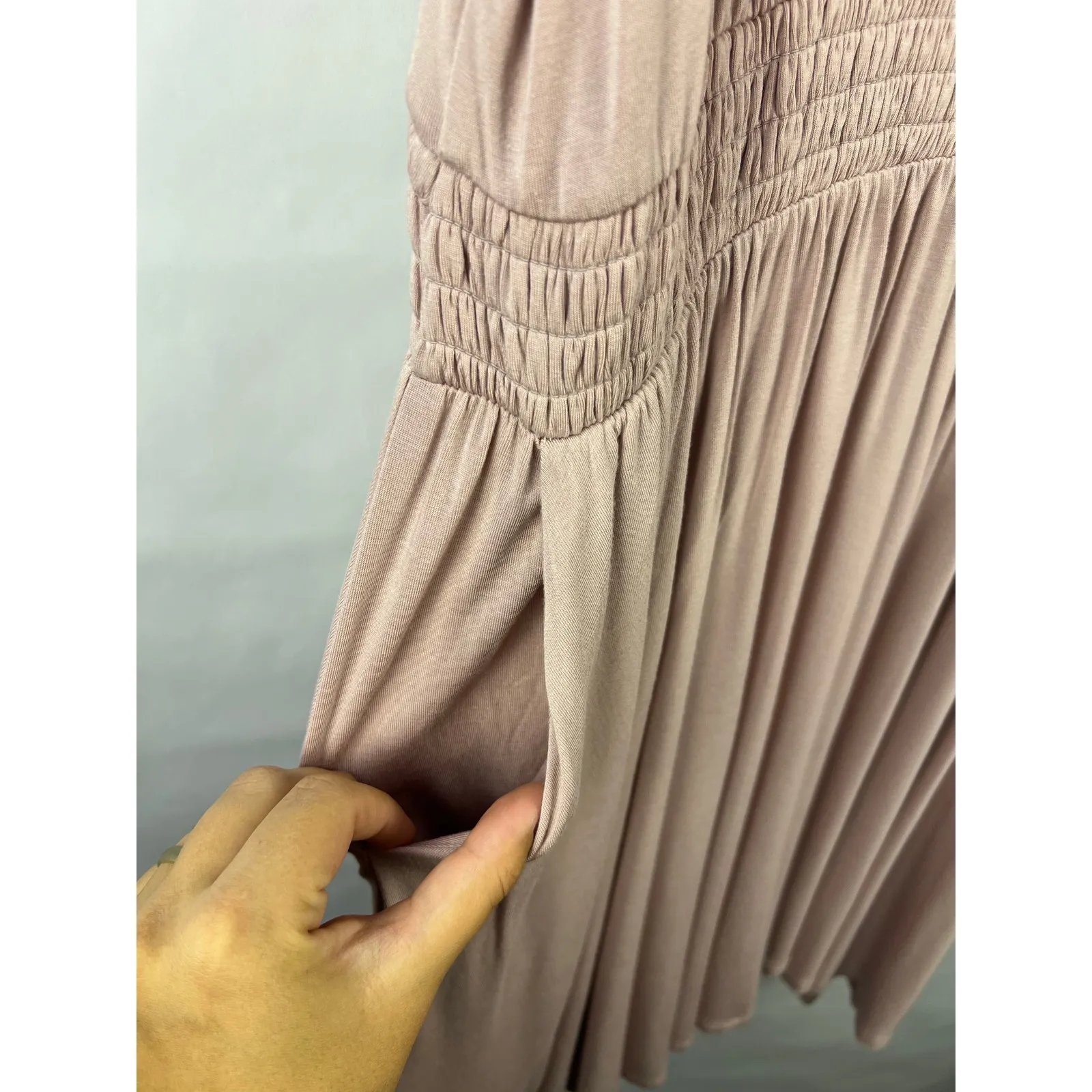 Torrid Babydoll Dress Mauve Super Soft Knit Rayon Spandex Scoop Neck - Image 9