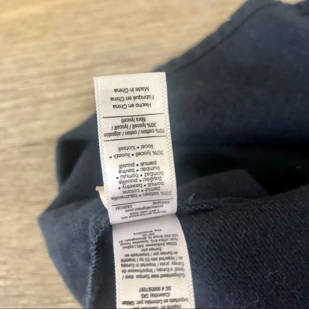 American Apparel navy long sleeved button down top - Image 6