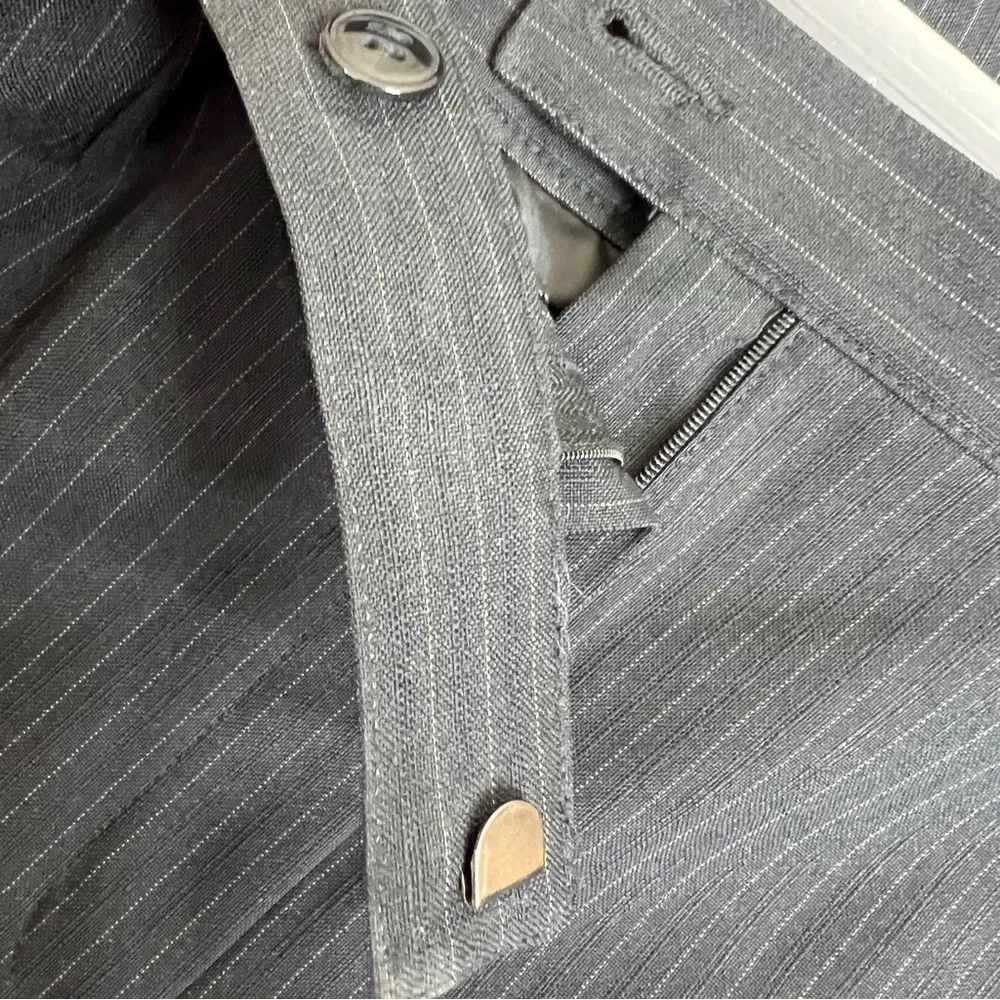 Unbranded Size 16 Lined Black & Tan Pin Striped Dress Pants with Wide Leg - Image 9