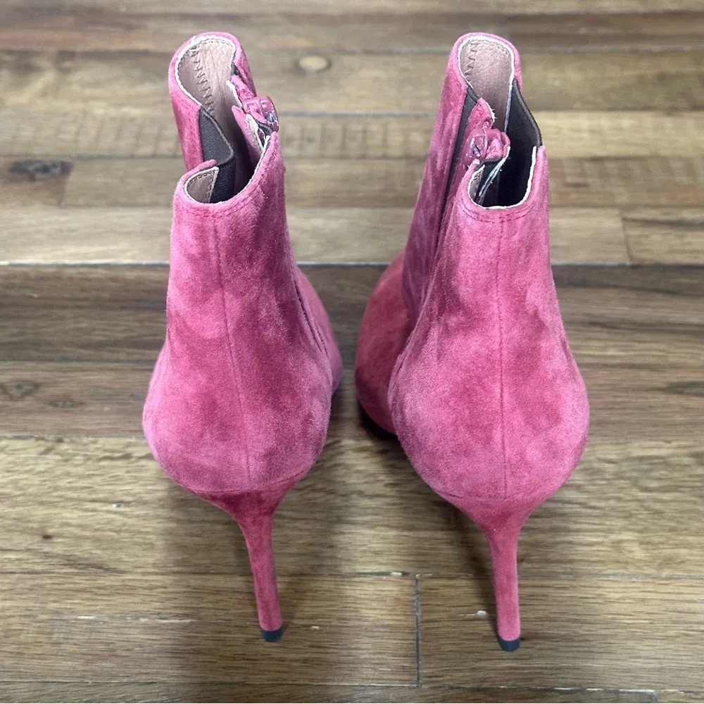 Jeffrey Campbell Nixie Pointed Toe Red Suede Stiletto Heel Bootie Size 6.5 - Image 6