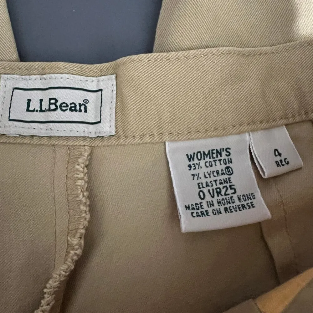 Vintage L.L. Womens Khaki Pants 4 Cotton Business Casual Career Preppy Academia Tan - Image 2