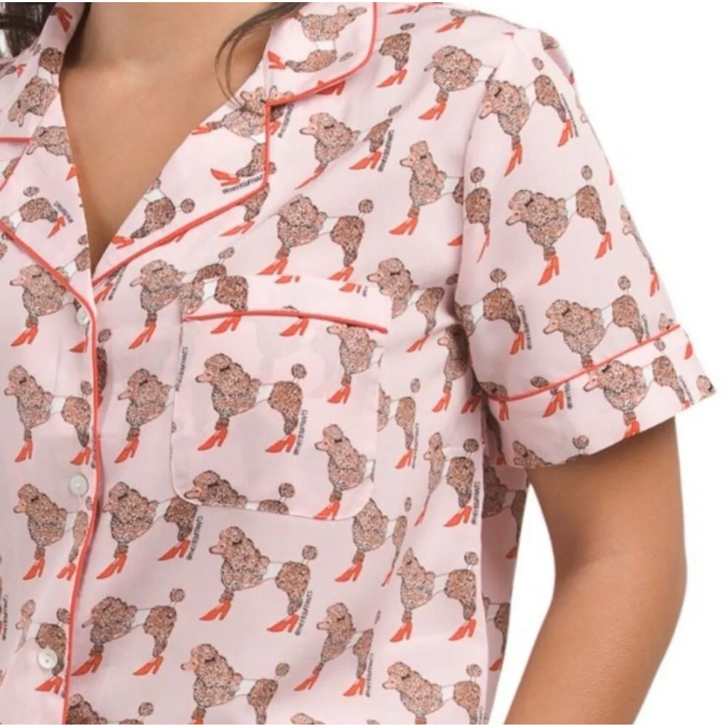 BOUFFANTS & BROKEN HEARTS 2pc Sassier Poodles Pajama Pink Shorts Set Size Small - Image 3