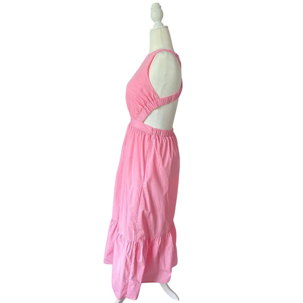 English Factory Cutout Strappy Pink Maxi Dress Womens Size M Sundress Full Skirt - Image 4