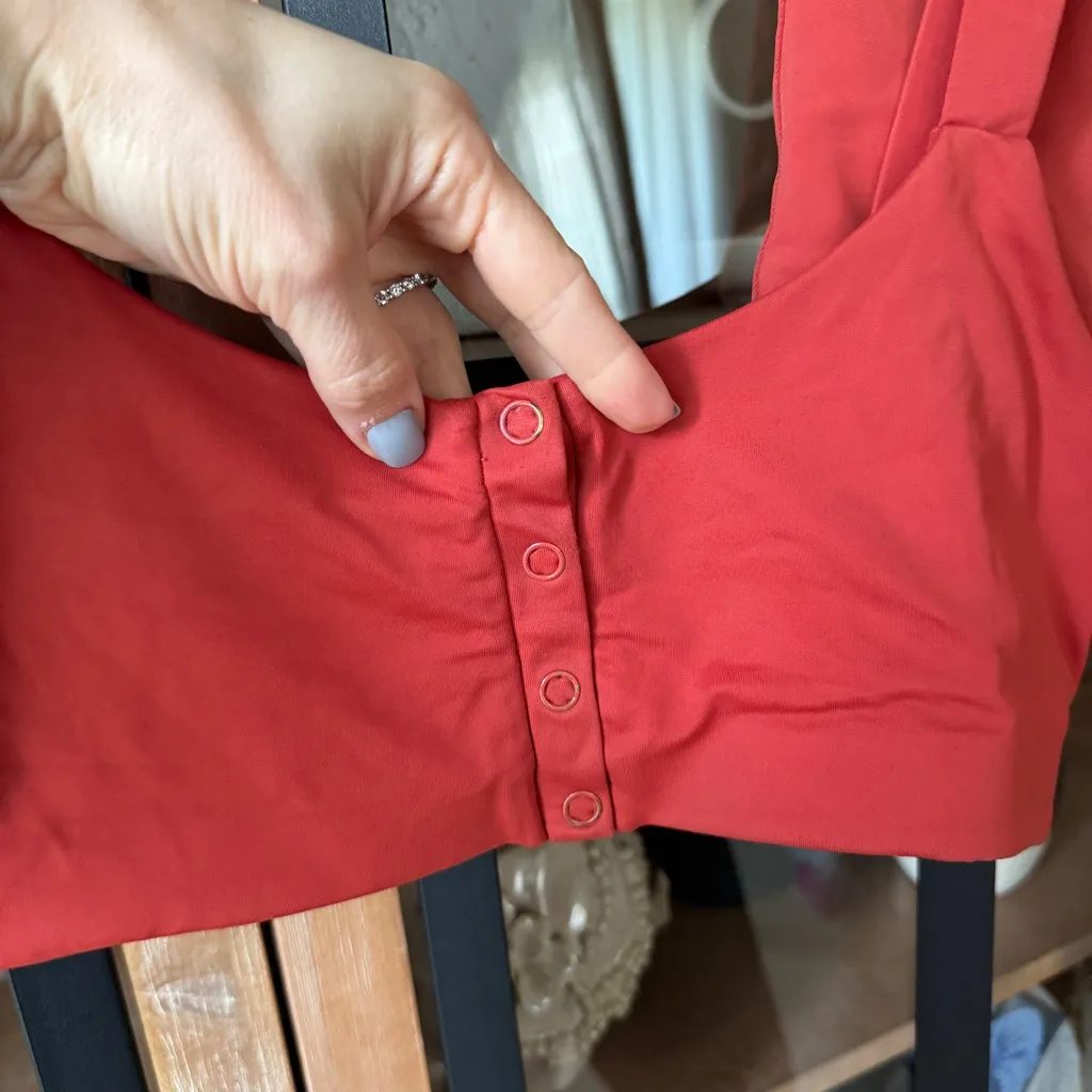 Andie Swim Bikini set The Snap scoop top high rise Bottom Eco Nylon Chili Pepper - Image 8