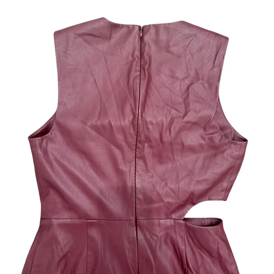 Jonathan Simkhai Toni Faux Leather Midi Dress in Red, Size US 6 Red - Image 9