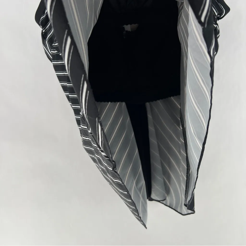 Evans Black Stripe Print Tankini Top Womens Size 26 PLUS Flyaway Print V Neck Black - Image 12