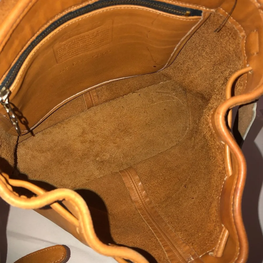 Vintage COACH Glove Tanned Drawstring Single Flap Drawstring Bag USA MADE 5809 - Image 7