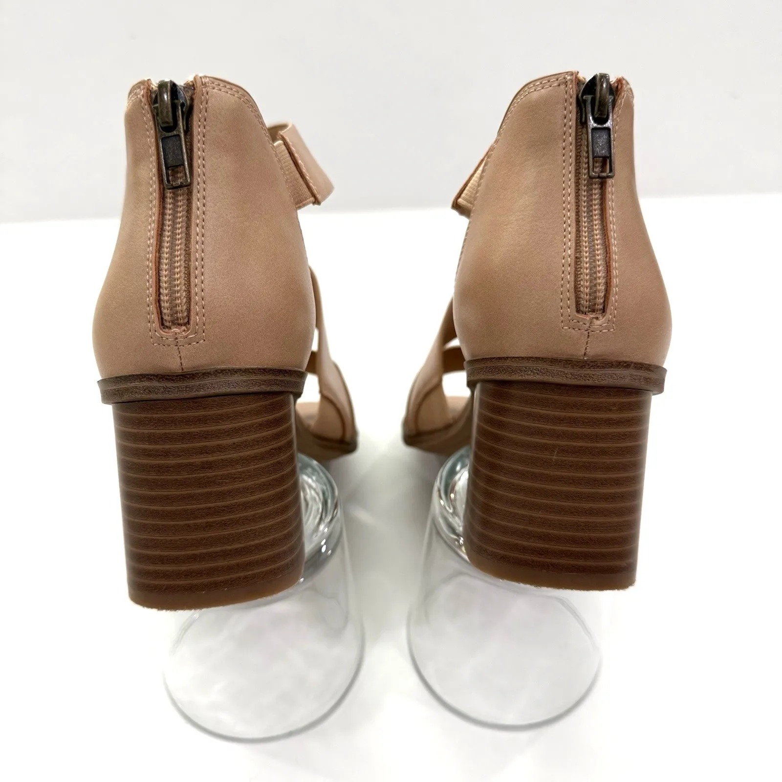 Frye & Co Chunky Heel Sandal Shoe Women US 10 EU 40.5 Roxy Tan Block Ankle Strap - Image 6