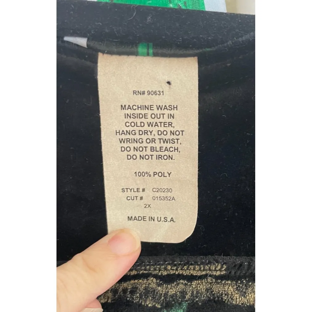 Vintage Coconut Bay Womens 2X Black Velour Velvet Christmas Tunic‎ Top Holiday Size XXL - Image 7